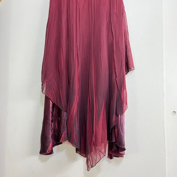 Komarov Beaded Illusion Neck Sleeveless Asymmetrical Tiered Dress - Picture 5 of 8